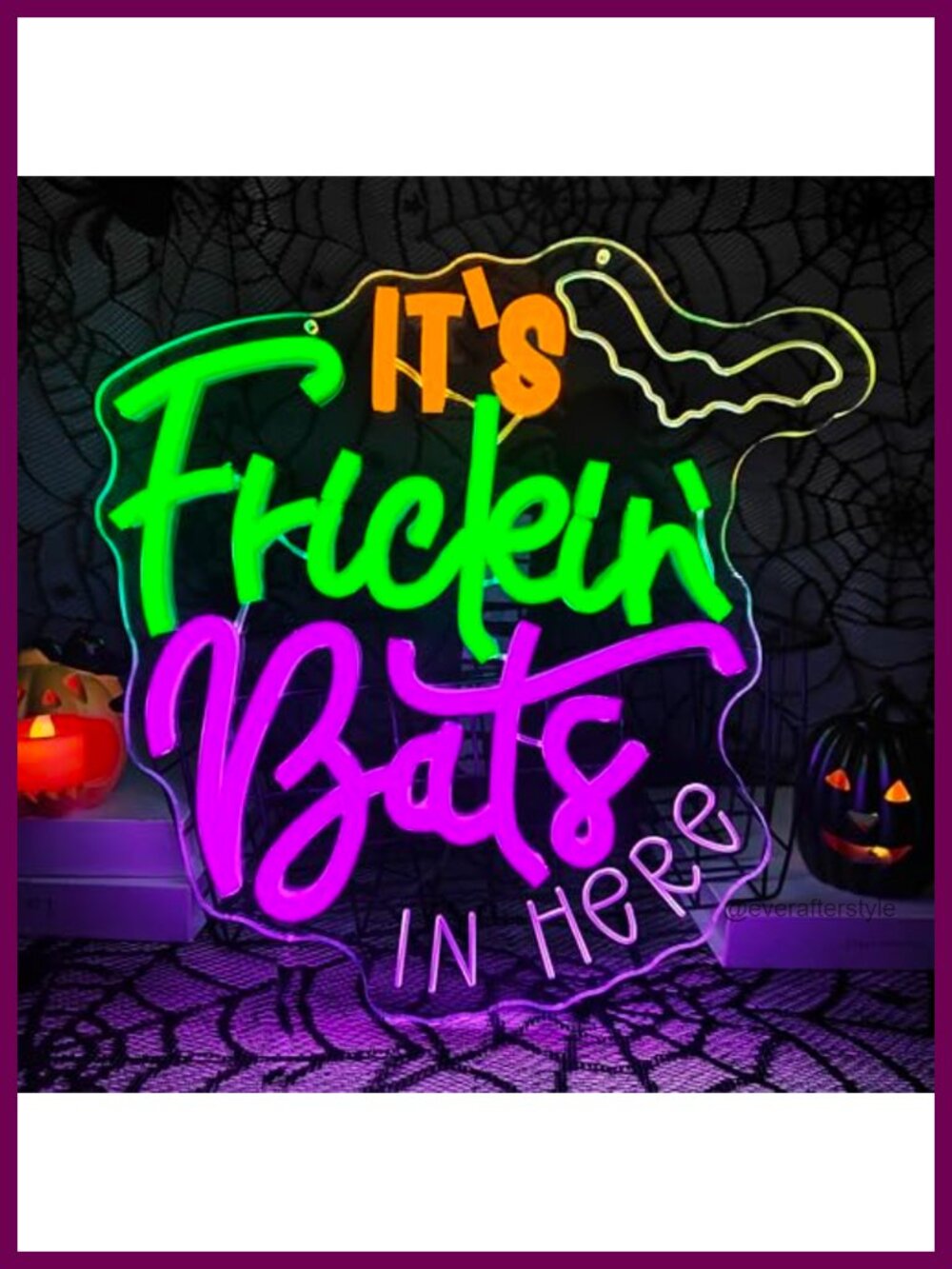 It's Frickin Bats Neon Sign Halloween Wall Decor Dimmable LED Light USB